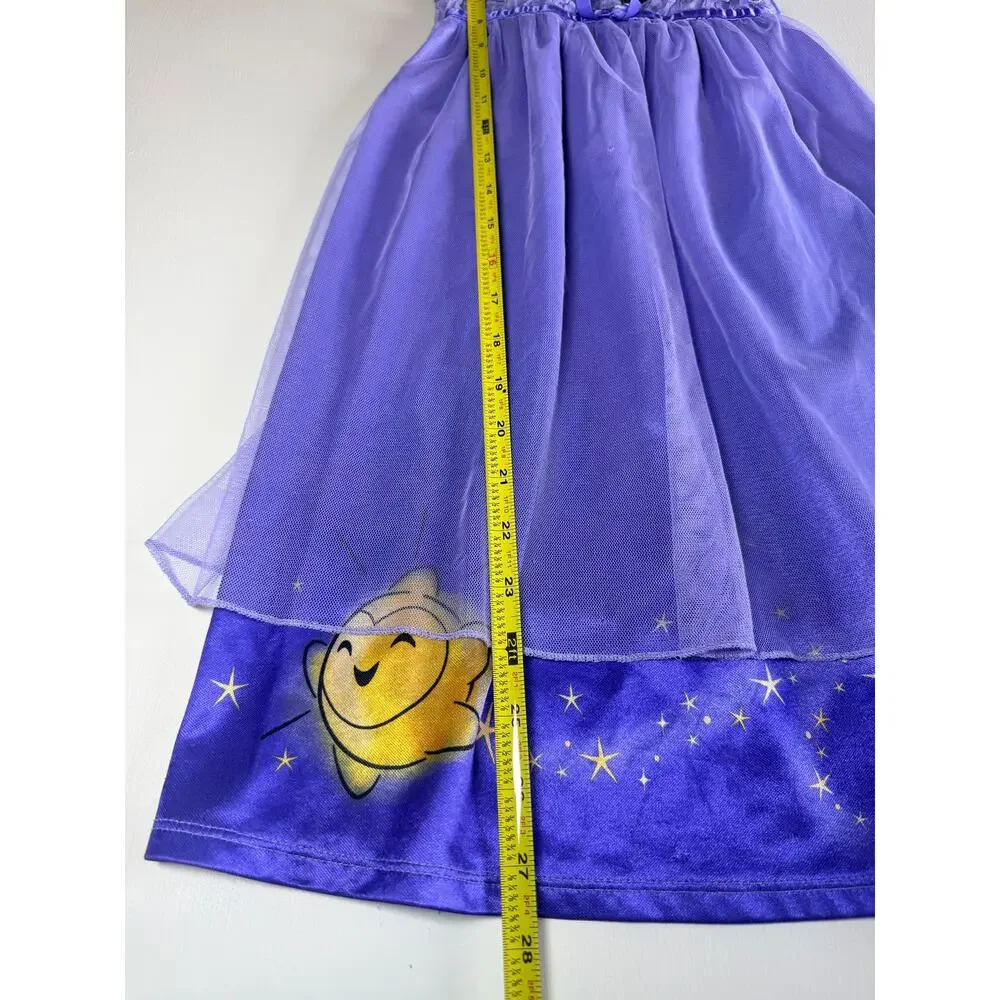 Disney Wish Asha/Star Nightgown Toddler Girls Size 5T Purple Fantasy Dress Gown